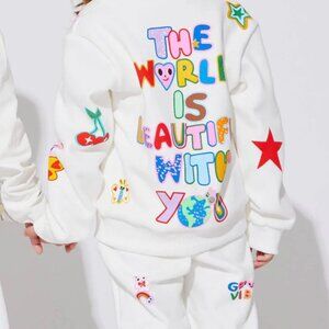 Girls Lola & the Boys Doodle Art Set Hoodie & Sweatpants Used Condition